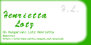 henrietta lotz business card